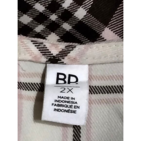 BP Plaid Adjustable Spaghetti Strap Dress With Front Split & Back Zip Size 2X - Picture 11 of 12